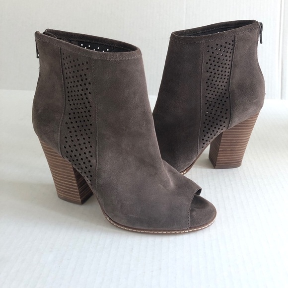 Gianni Bini Schools Out Suede Peep Toe Ankle Boot - Picture 2 of 9